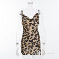 Semi Formal Gown Print Leopard Short Spaghetti Strap Bodycon Backless Dresses Factory